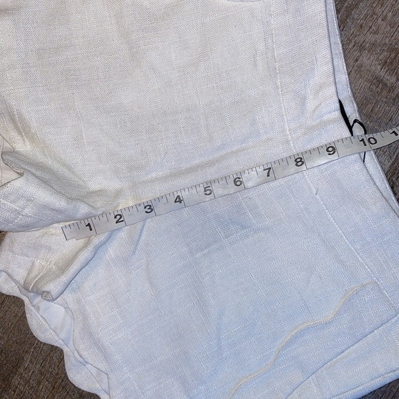 Cynthia Rowley New York White Linen Cotton Blend Scallop Hem Shorts size 4 - Picture 15 of 15